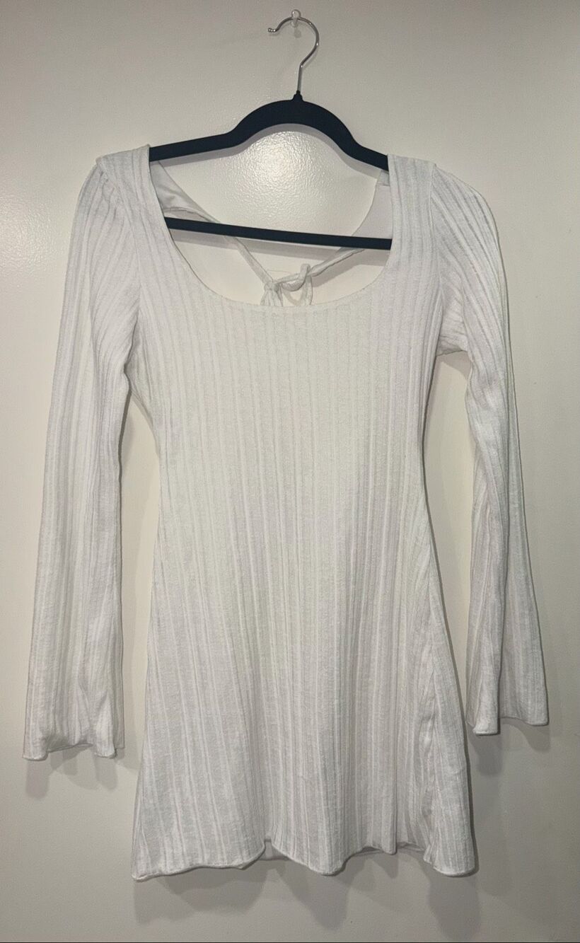Tiger Mist XS long sleeve white mini dress